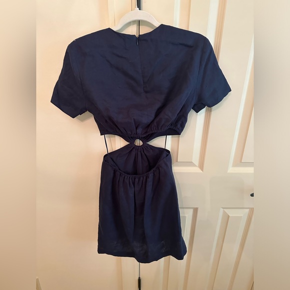 STAUD Navy Linen Dress - Picture 4 of 6